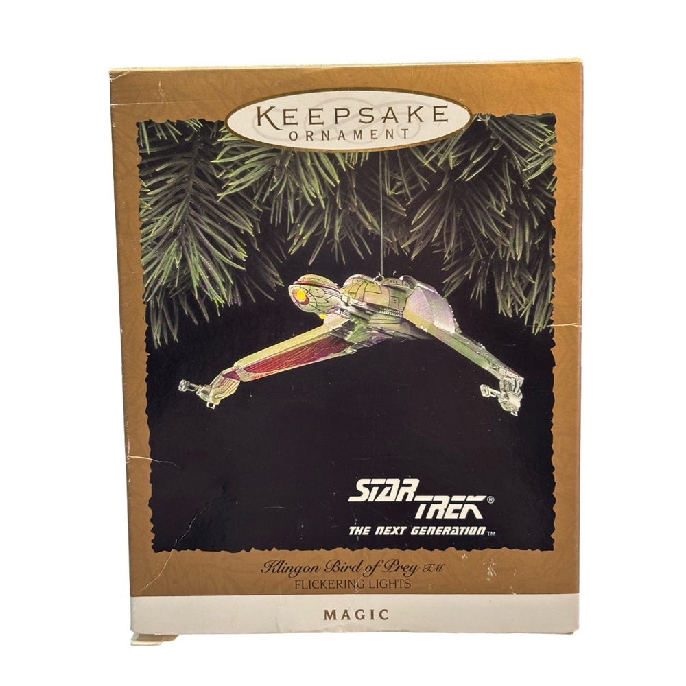 Vintage Hallmark Keepsake 1994 Star Trek Klingon‎ Bird of Prey Ornament Magic